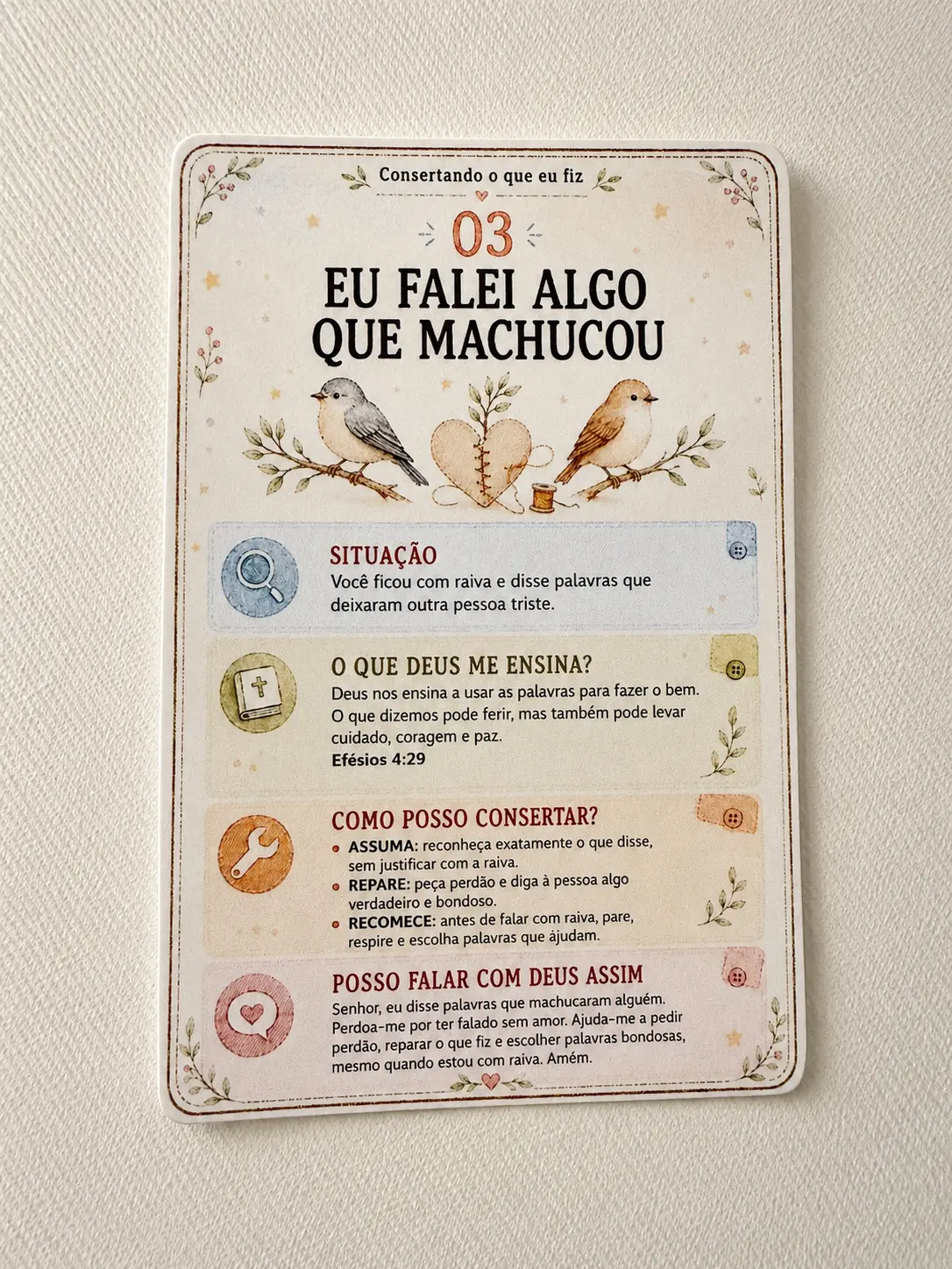 Carta 03 — Eu falei algo que machucou