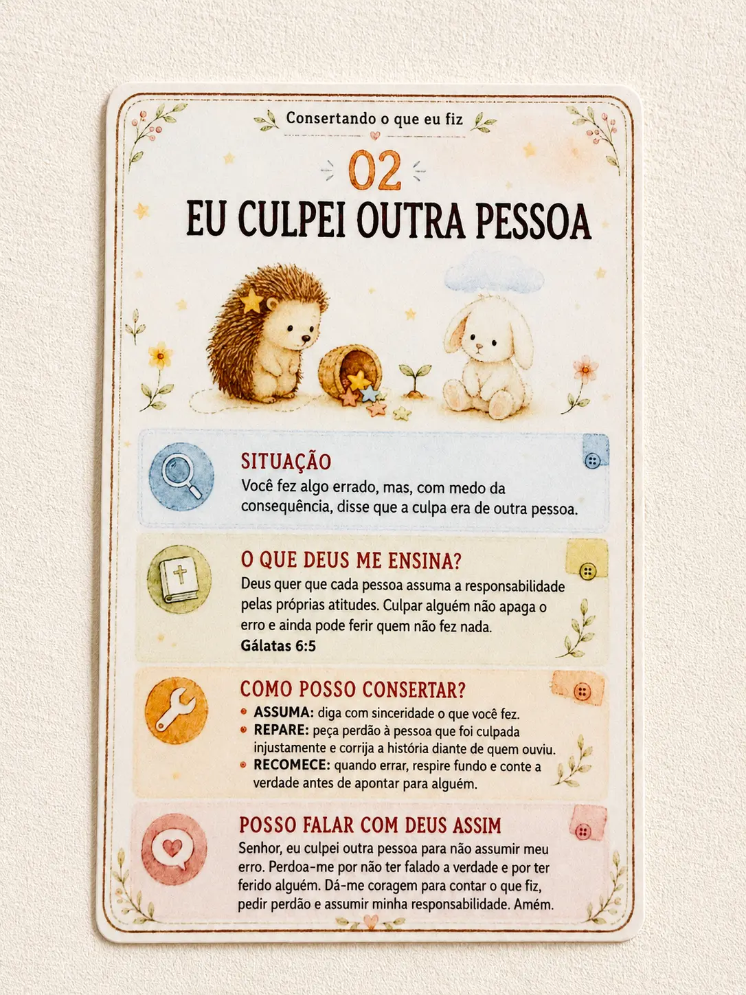 Carta 02 — Eu culpei outra pessoa